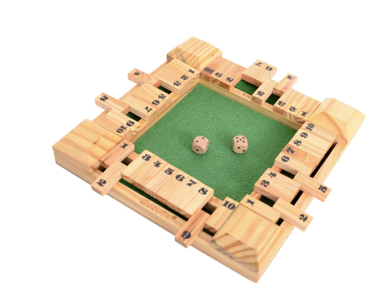 Shut The Box Wooden Dice Game for Kids & Adults | Educational Math Learning Toy for Ages 5+ years