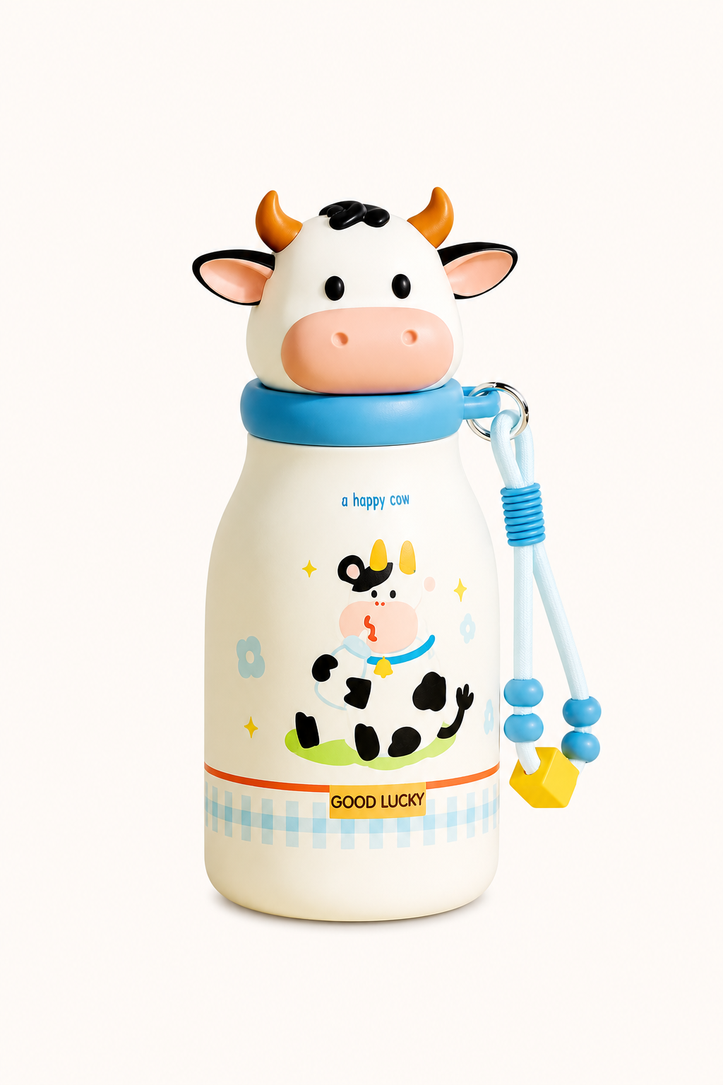 Kids Mini Cow Insulated Stainless Steel Bottle 420 ml | Leakproof Vacuum Water Bottle
